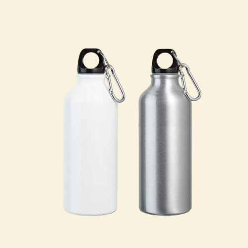 Squeeze alumínio mosquetão 600ml branco/prata